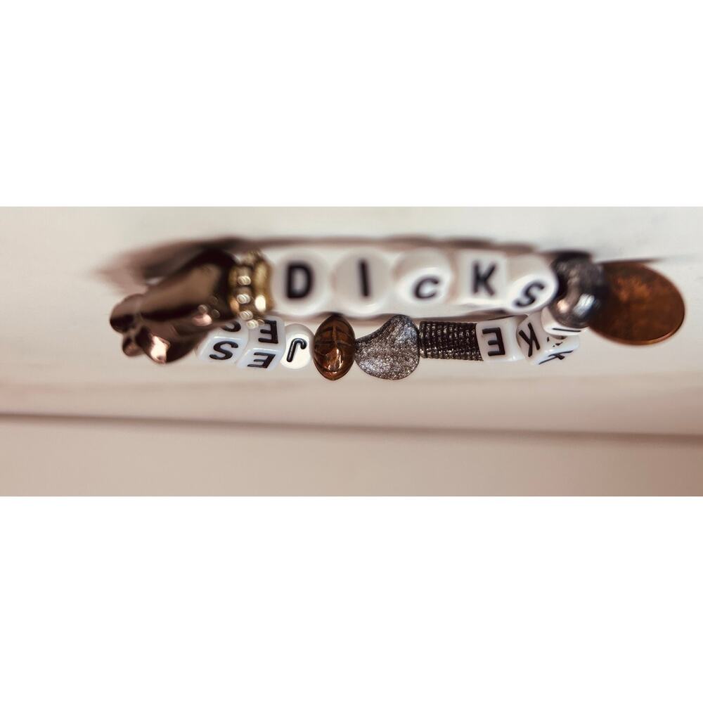 Handmade Letter Bead Stretch Bracelet Crude Jesus Phrase Statement Jewelry